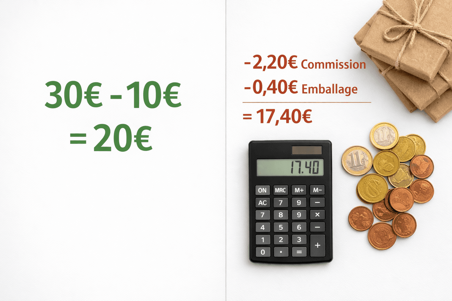 Calcul de marge Vinted avec une calculatrice