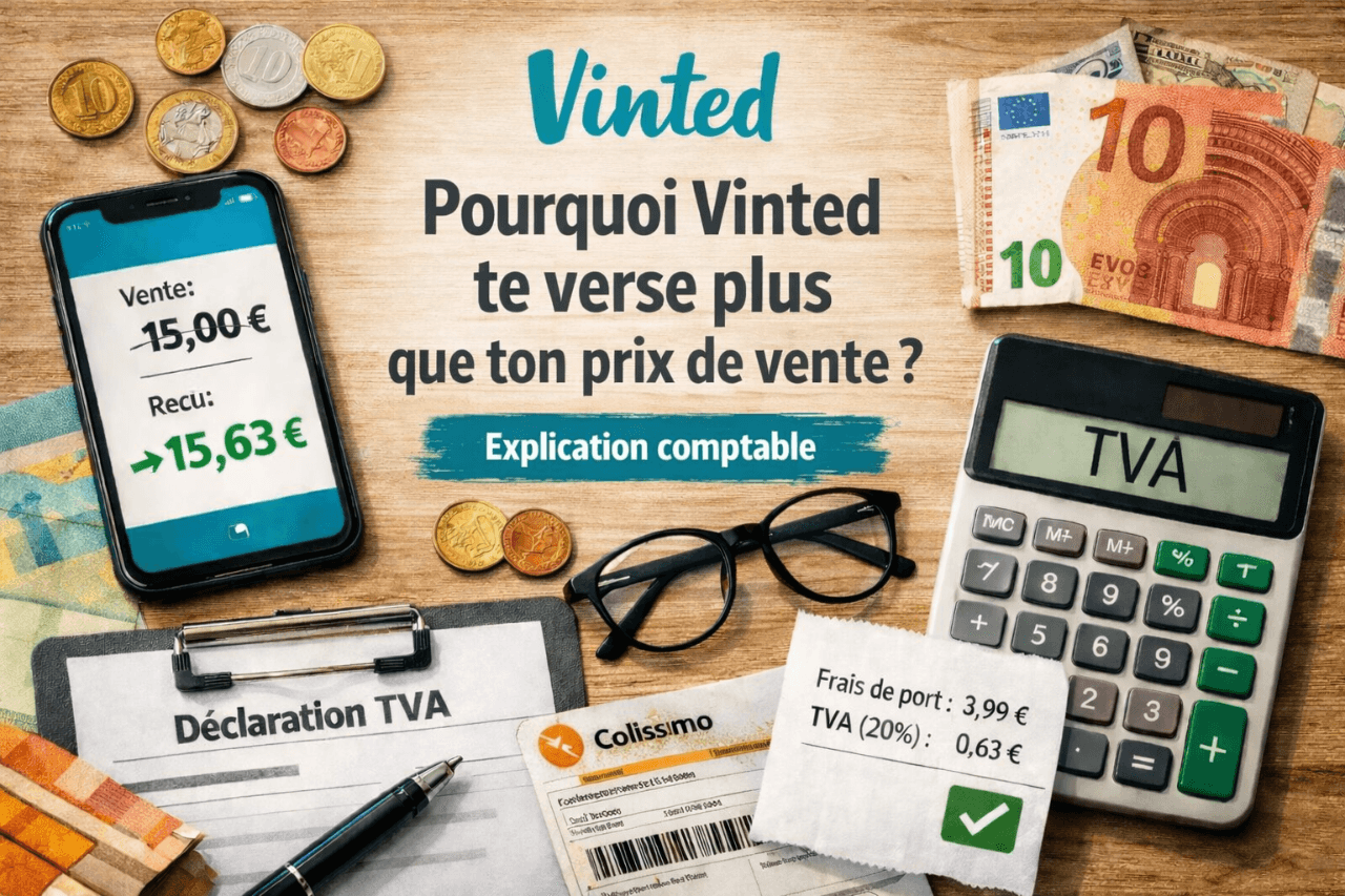Comptabilité Vinted Pro TVA frais de port