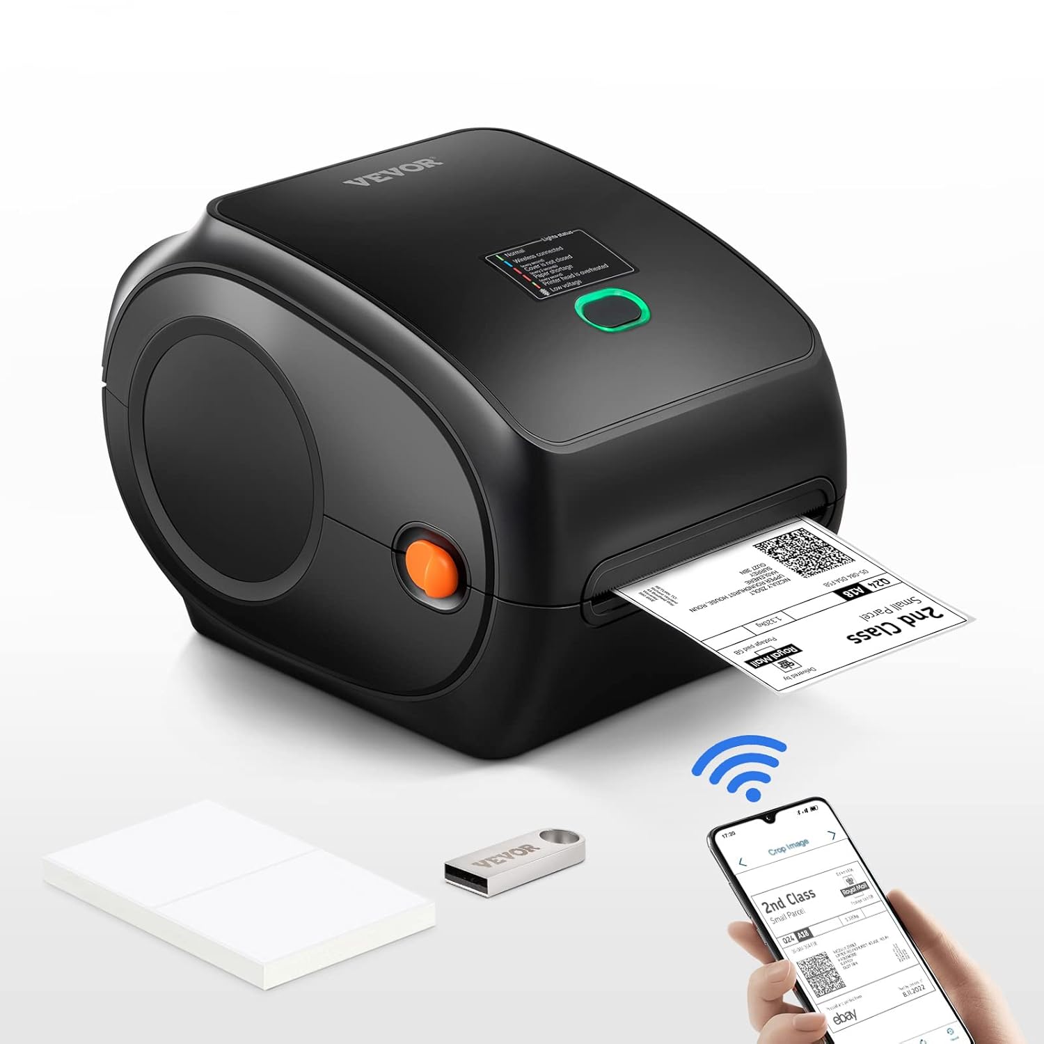 VEVOR 300 DPI - Imprimante thermique Bluetooth haute résolution